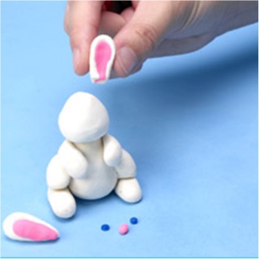 how to make a bunny with PlayDoh dough compound step three
