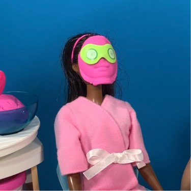 barbie face mask day spa playset