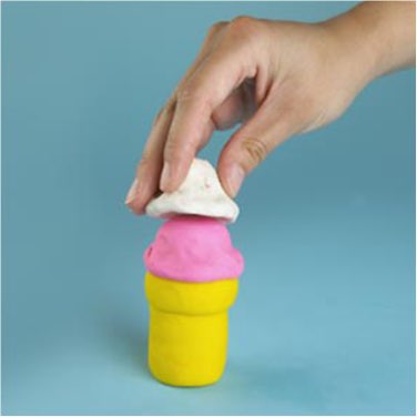 Play-Doh how-to make an ice cream cone step three
