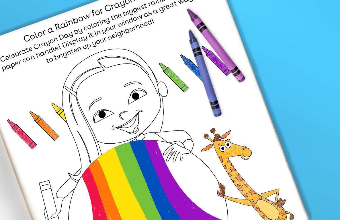 Color a Rainbow for Crayon Day